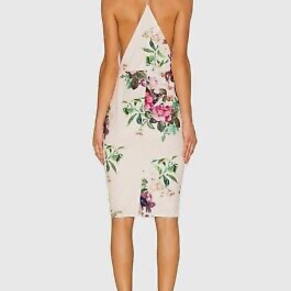 Airlie Floral Midi Dress NWT Revolve Wedding Guest Pink XS Strappy - Picture 3 of 13
